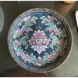 Toyo Hand Painted Botanical Floral and gold 10 1/4" Plate